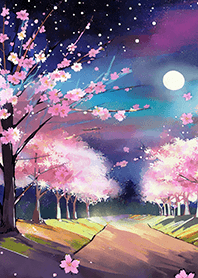 Beautiful night cherry blossoms#1967