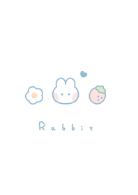 Rabbit & Strawberry |white aqua.