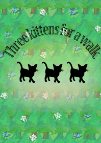 Three kittens for a walk,again,,