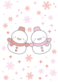 赤ピンク:スノーマンコンビ着せかえ