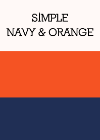 Simple navy & orange.