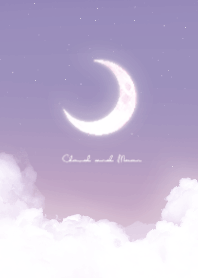 Cloud & Crescent Moon  - Purple 04