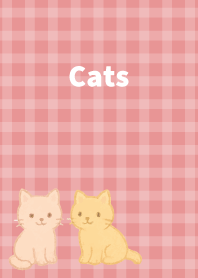 Lazy cats2 on light pink