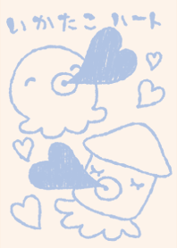 いかたこちゃん　ハート くすみあお