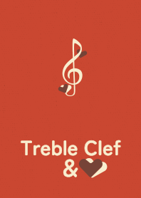 Treble Clef&heart white cookie