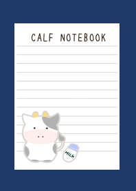 CALF NOTEBOOK-NAVY BLUE