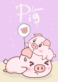 หมูอ้วนขี้เซา สีม่วง