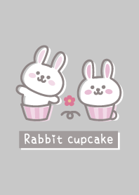 Rabbit cupcake <Flower> gray