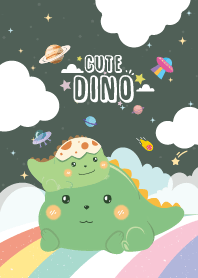Dinosaur Sky Rainbow Dark Green
