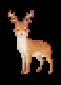 Deer Pixel Art Theme  BW 05