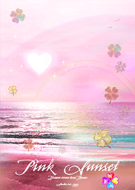 Pink Sunset heart sunset clover