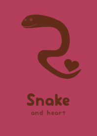 Snake & heart wine-red