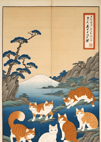 Um monte de gatos Ukiyo-e 0jl77