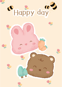 Bear & Rabbit Happy day