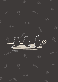 Three cats_Cat back(black)