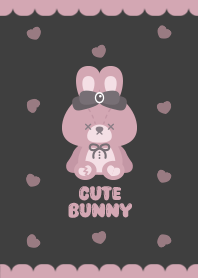 Cute Bunny pattern [Black&Pink]