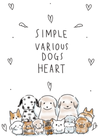 simple Various dogs heart