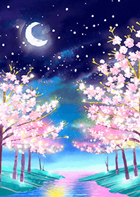 Beautiful night cherry blossoms#2789