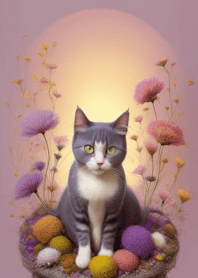 貓咪與花 Is4tC