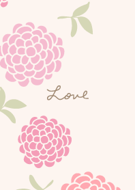 Round flowers and leaves left2 Japan