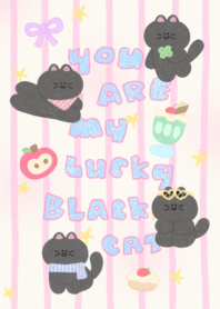 you are my lucky black cat (pink)