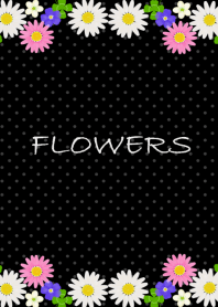 BEAUTIFUL FLOWERS2 Black+Pink