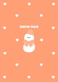 Snowman with Heart Dots in orange