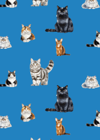 cute cat World on blue