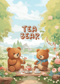 cute bear picnic in the garden 4