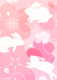 華やかな桜とうさぎ