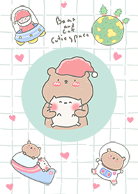 bear and cat cutie space : Christmas