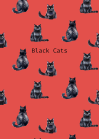 Black Cat Party on red