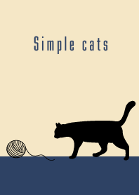 シンプルな猫 ネイビーベージュ