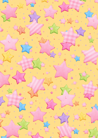 Colorful Stars02 brown & yellow JP