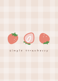 Simple strawberry(beige checked)