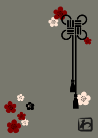 日本傳統圖案03 (梅花) + 冷灰色