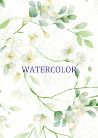 Watercolor - Small green flower 4