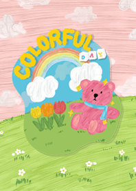 Colorful Day With Pink Teddy bear