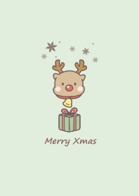 Reindeer and Present -green-