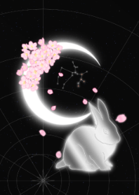 桜と三日月 十二支 -卯(う)- 射手座