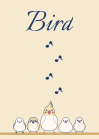 Bird 001-2 (Small bird/Beige/Blue)