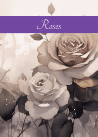 Monochrome Roses purple