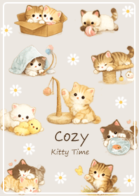 beige Fluffy Kitten Hide-an...