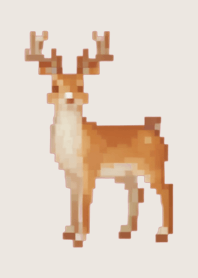Deer Pixel Art Theme  Beige 01