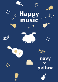 Happy music♩ネイビー×イエロー