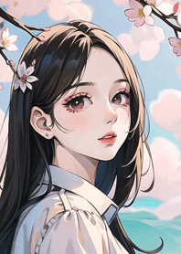 美しい桜の女の子