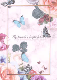 pinkpurple flowers and butterflies 11_2