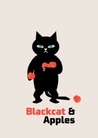 Black cat & apples