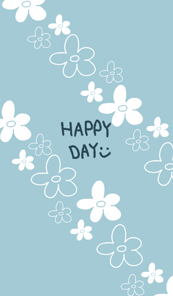 Handwritten flower Darkish Blue3 Japan