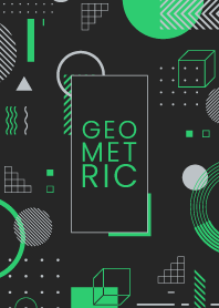 Geometric Flat Black Green